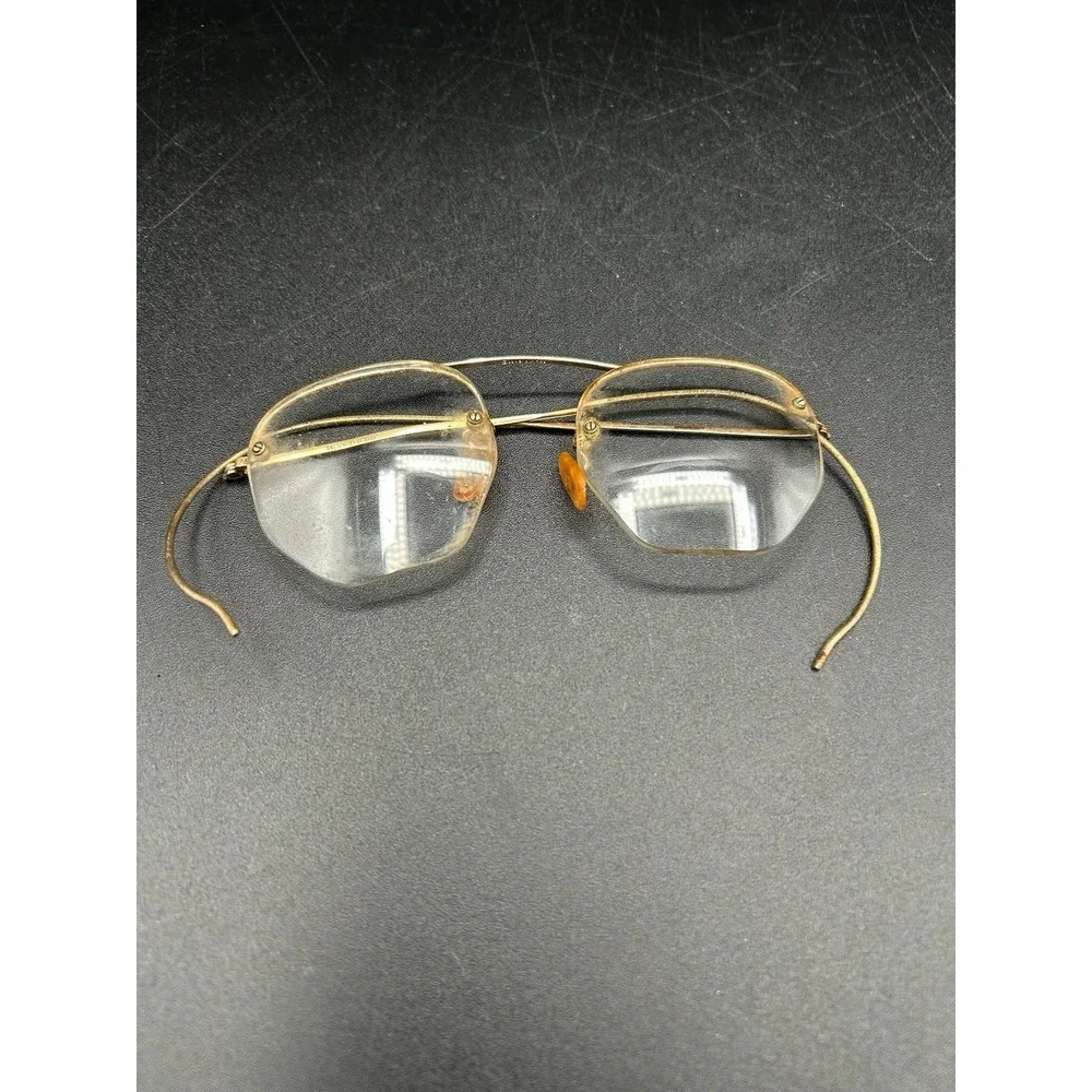 VTG AO American Optic Semi Rimless 1/10-12K Gold Filled Wire Frame Eyeglasses